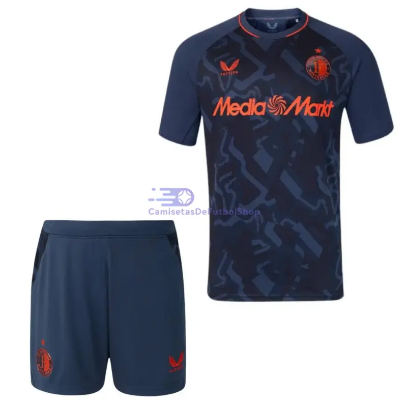 Camiseta Feyenoord 2026/2027 3ª Equipación Azul Marino/Naranja Niño Kit