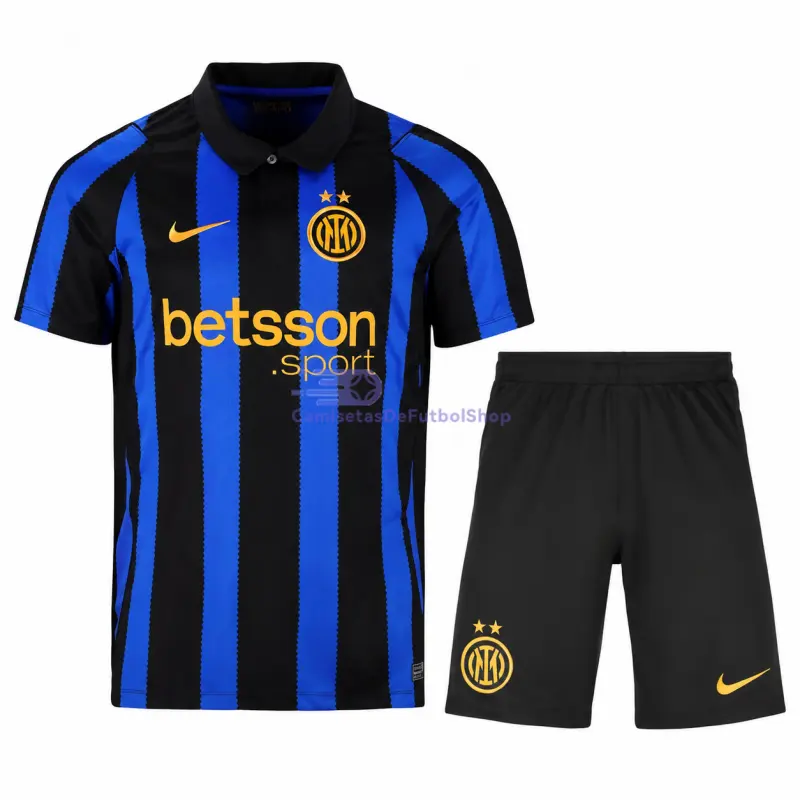 Camiseta Inter de Milan 2026/2027 1ª Equipación Azul/Negro Niño Kit