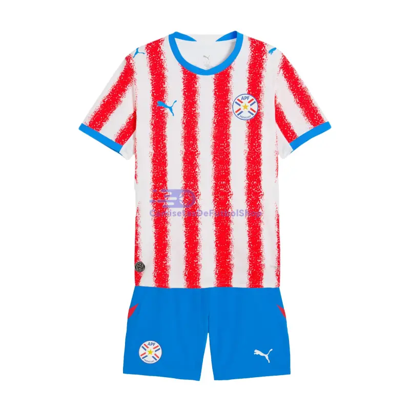 Camiseta Paraguay Mundial 2026 1ª Equipación Rojo/Blanco Niño Kit