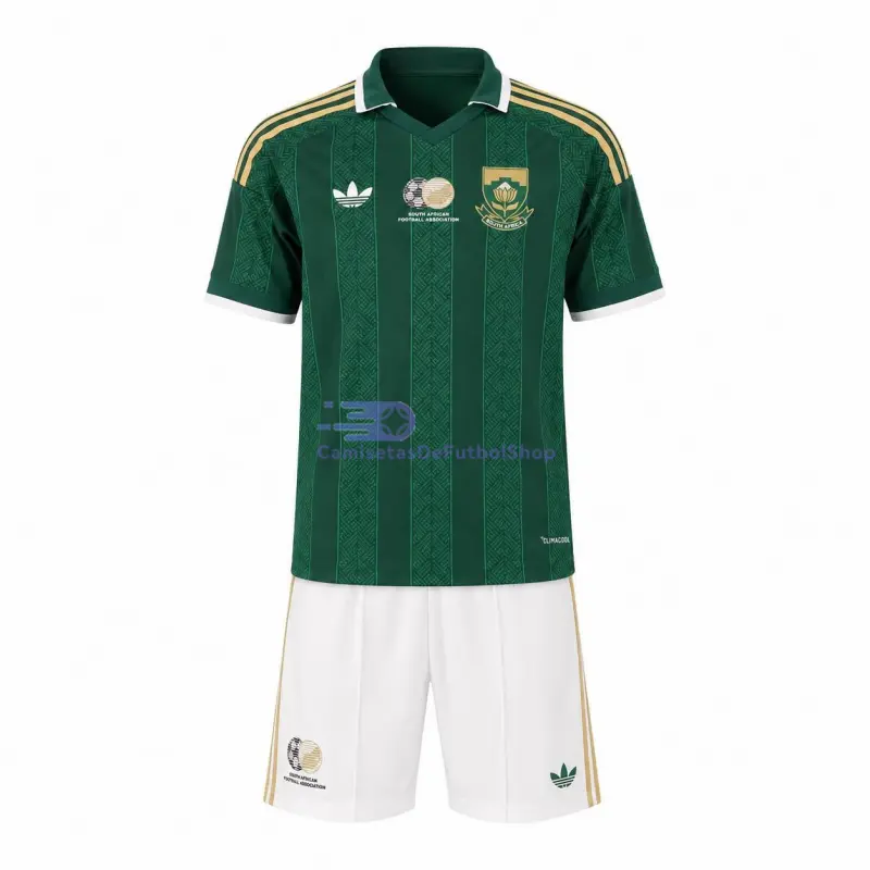 Camiseta Sudáfrica Mundial 2026 2ª Equipación Verde Niño Kit