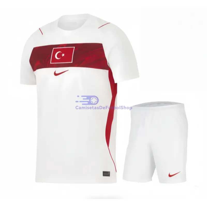 Camiseta Turquía Mundial 2026 2ª Equipación Blanco Niño Kit