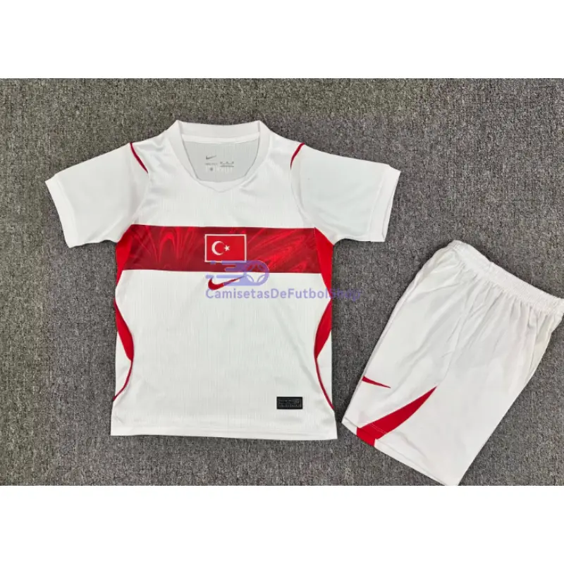 Camiseta Turquía Mundial 2026 2ª Equipación Blanco Niño Kit