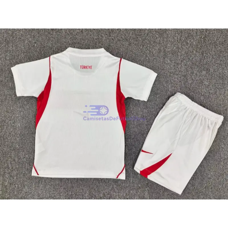 Camiseta Turquía Mundial 2026 2ª Equipación Blanco Niño Kit