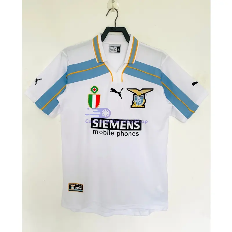 Camiseta Lazio 2000/2001 2ª Equipación Retro Blanco/Azul