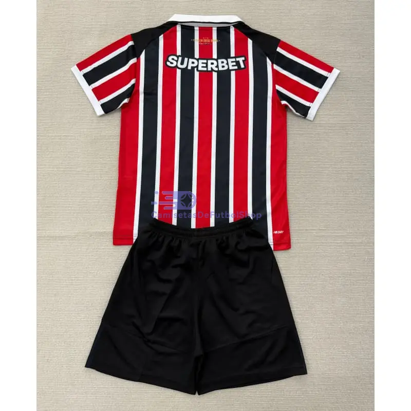 Camiseta São Paulo 2026/2027 2ª Equipación Rojo/Negro Niño Kit