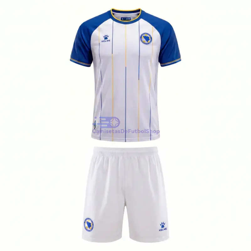 Camiseta Bosnia y Herzegovina 2026 2ª Equipación Mundial Blanco Niño Kit