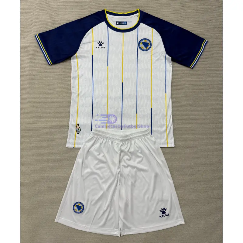 Camiseta Bosnia y Herzegovina 2026 2ª Equipación Mundial Blanco Niño Kit