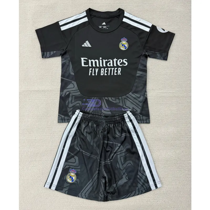 Camiseta de Portero Real Madrid 2026/2027 1ª Equipación Negro Niño Kit