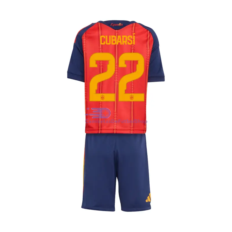 Camiseta Cubarsí 22 España 2026 1ª Equipación Mundial Rojo/Azul Niño Kit