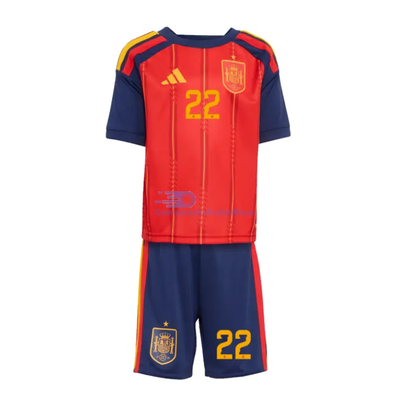 Camiseta Cubarsí 22 España 2026 1ª Equipación Mundial Rojo/Azul Niño Kit
