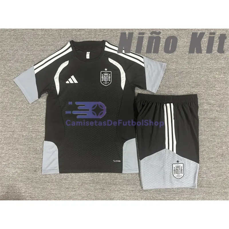 Camiseta de Entrenamiento España 2026 Niño Kit Negro
