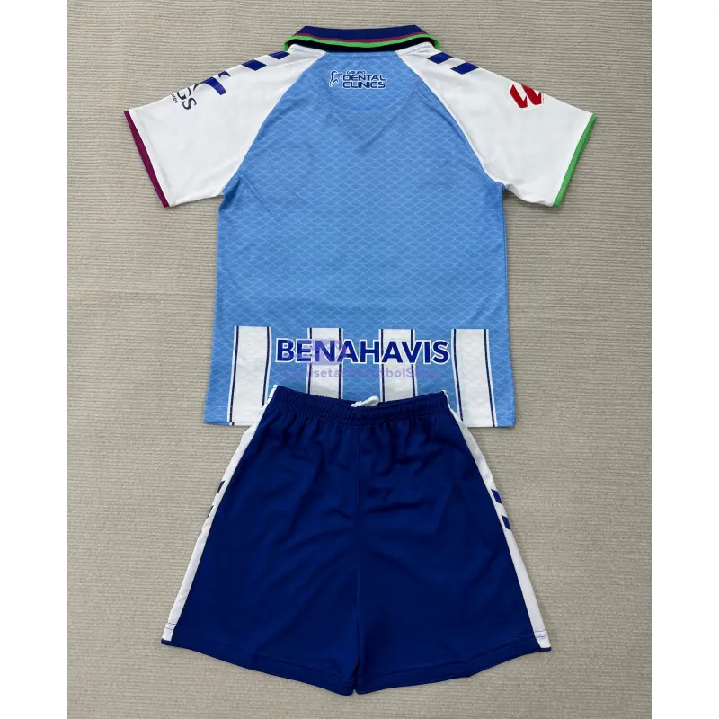 Camiseta Málaga CF 2026/2027 1ª Equipación Azul/Blanco Niño Kit
