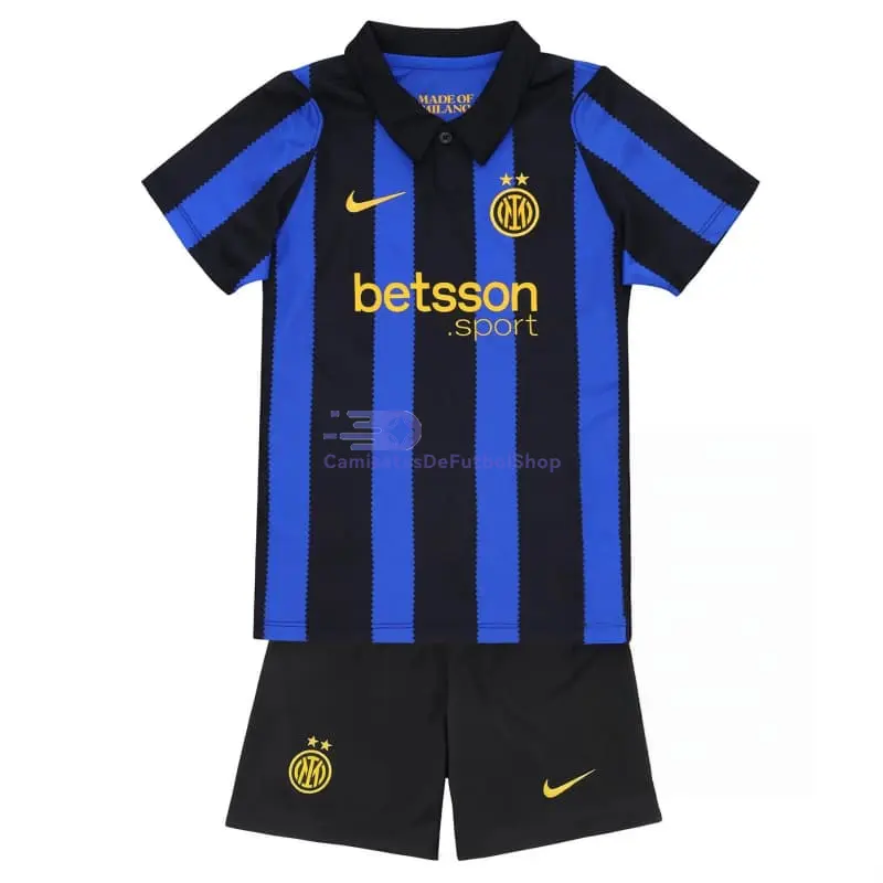 Camiseta Inter de Milan 2026/2027 1ª Equipación Azul/Negro Niño Kit