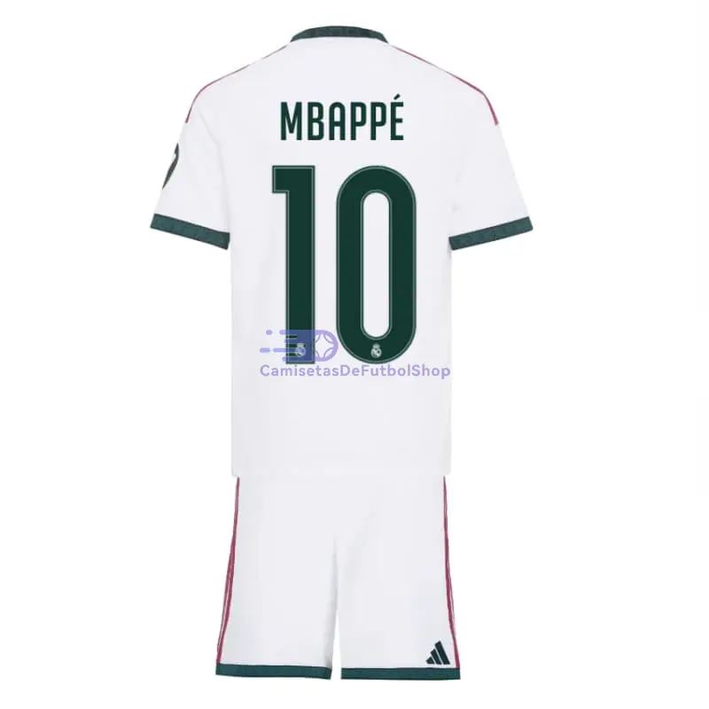 Camiseta MBAPPÉ 10 Real Madrid 2026/2027 1ª Equipación 2026/2027 Blanco Niño Kit con Parche HP