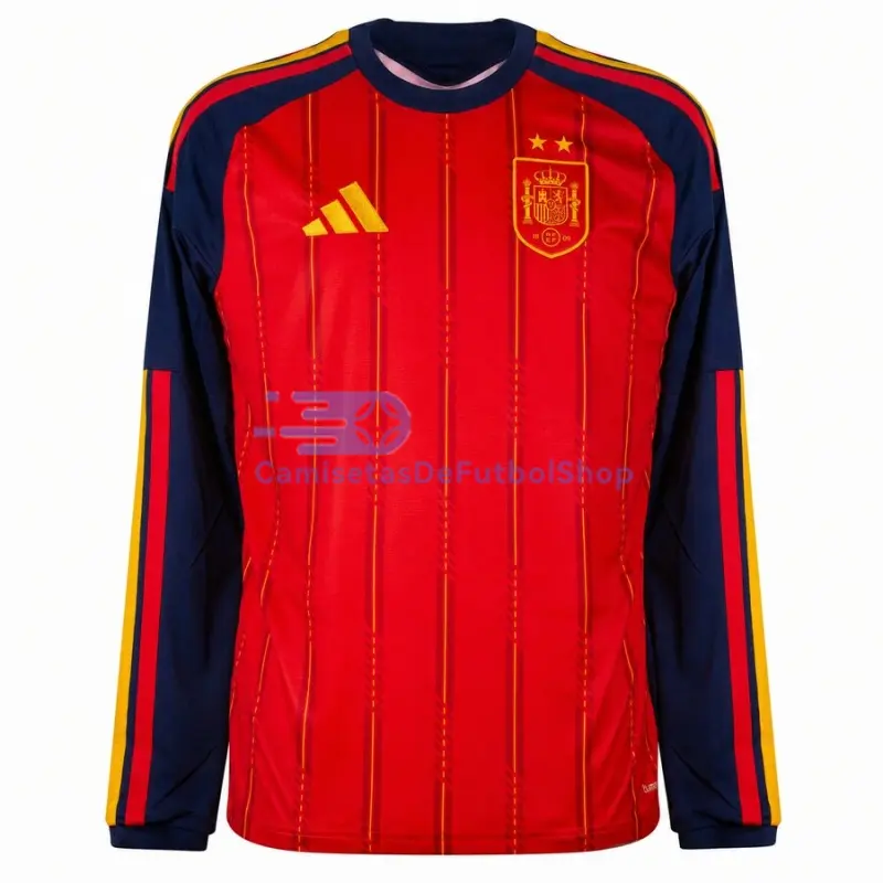 Camiseta España 2026 1ª Equipación Mundial ML Rojo/Azul 2 Estrellas
