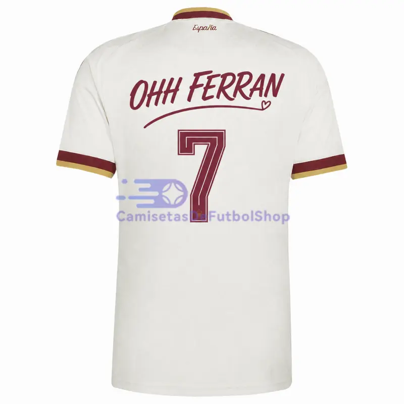 Camiseta España 2026 2ª Equipación Mundial Edición OHH FERRAN 7 Blanco 2 Estrellas
