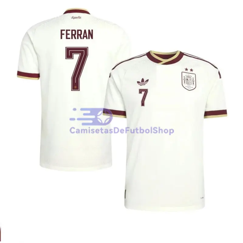 Camiseta Ferran 7 España 2026 2ª Equipación Mundial Blanco 2 Estrellas