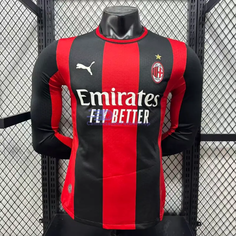 Camiseta AC Milan 2026/2027 1ª Equipación ML Rojo/Negro (EDICIÓN JUGADOR)
