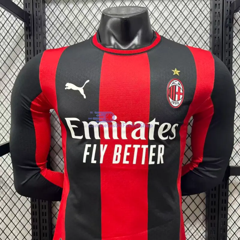 Camiseta AC Milan 2026/2027 1ª Equipación ML Rojo/Negro (EDICIÓN JUGADOR)
