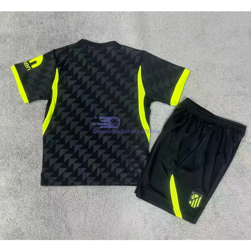 Camiseta Atlético de Madrid 2026/2027 2ª Equipación Negro Niño Kit