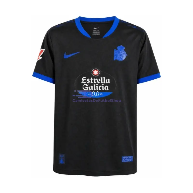 Camiseta Deportivo de La Coruña 2026/2027 2ª Equipación Negro con Parche La Liga