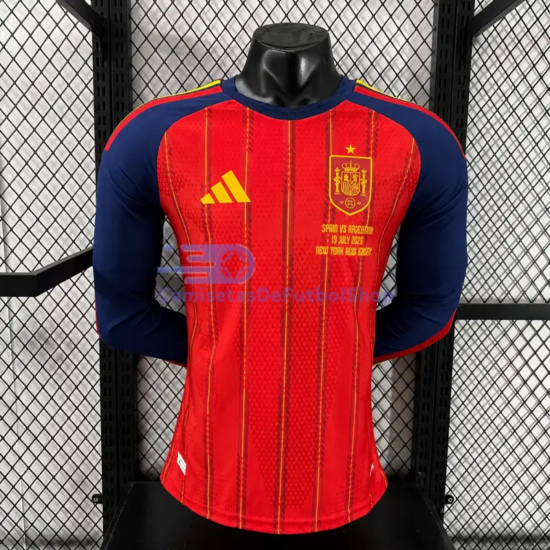 Camiseta España 2026 1ª Equipación Mundial ML Rojo/Azul Edición Final (EDICIÓN JUGADOR)