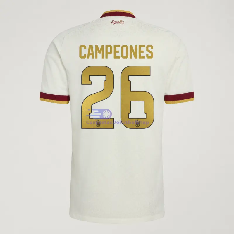Camiseta España 2ª Equipación Mundial 2026 Blanco Edición Campeones