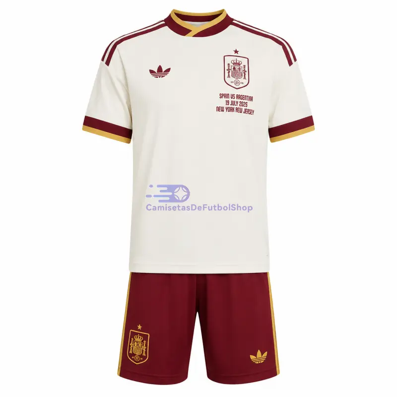 Camiseta España 2026 2ª Equipación Mundial Blanco Niño Kit Edición Final