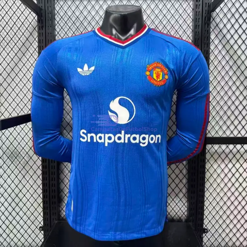 Camiseta Manchester United 2026/2027 2ª Equipación ML Azul (EDICIÓN JUGADOR)