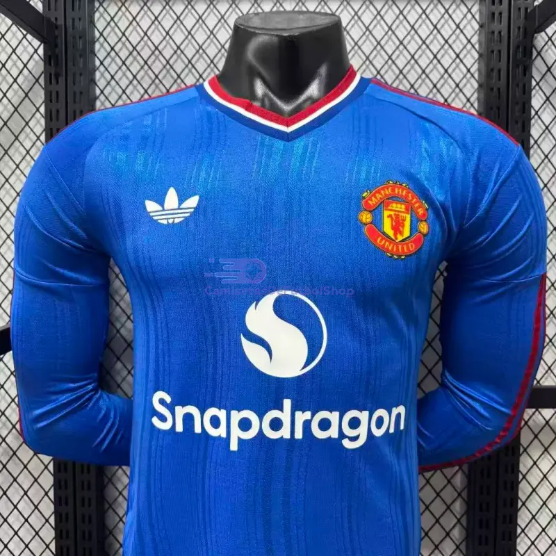 Camiseta Manchester United 2026/2027 2ª Equipación ML Azul (EDICIÓN JUGADOR)