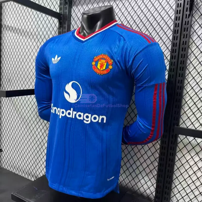 Camiseta Manchester United 2026/2027 2ª Equipación ML Azul (EDICIÓN JUGADOR)