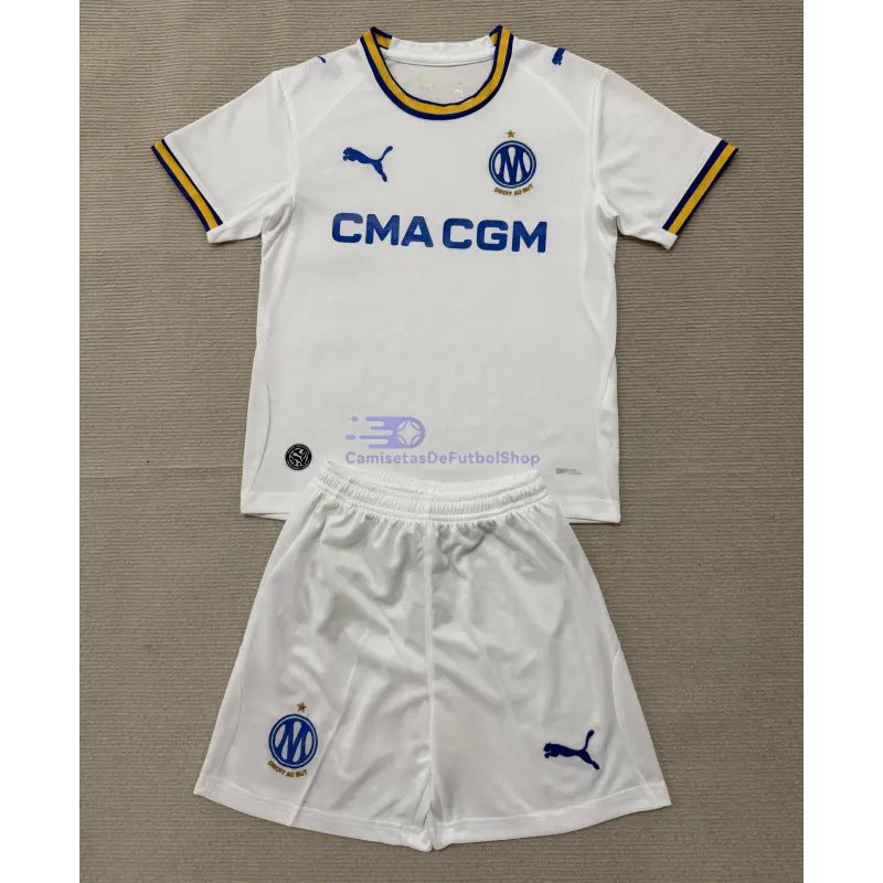 Camiseta Olympique Marsella 2026/2027 1ª Equipación Blanco Niño Kit