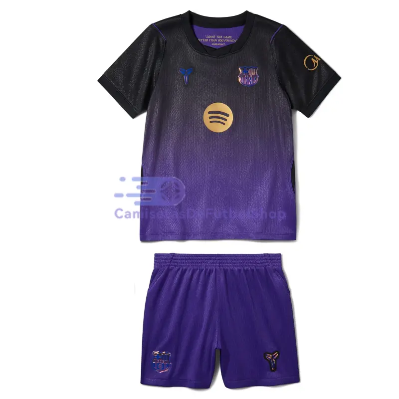 Camiseta Barcelona 2026/2027 2ª Equipación Negro/Morado Niño Kit
