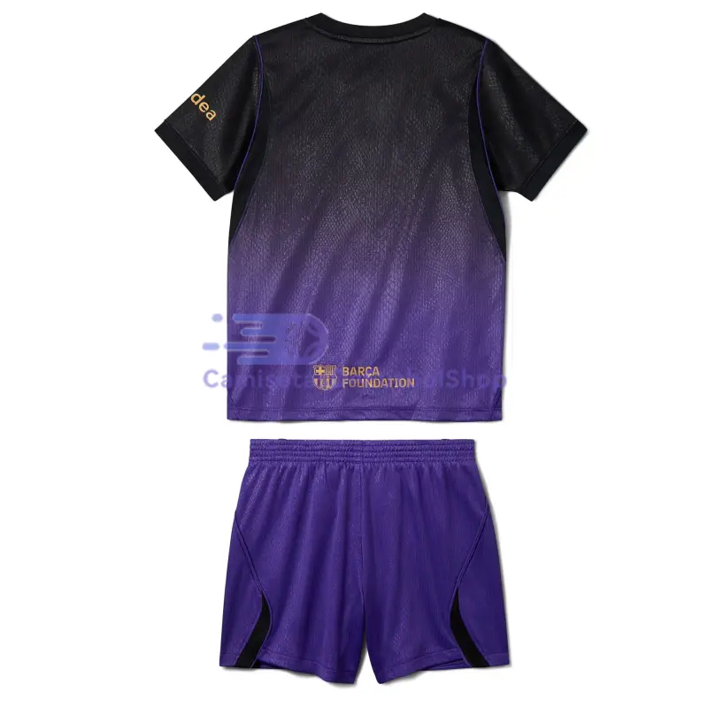 Camiseta Barcelona 2026/2027 2ª Equipación Negro/Morado Niño Kit