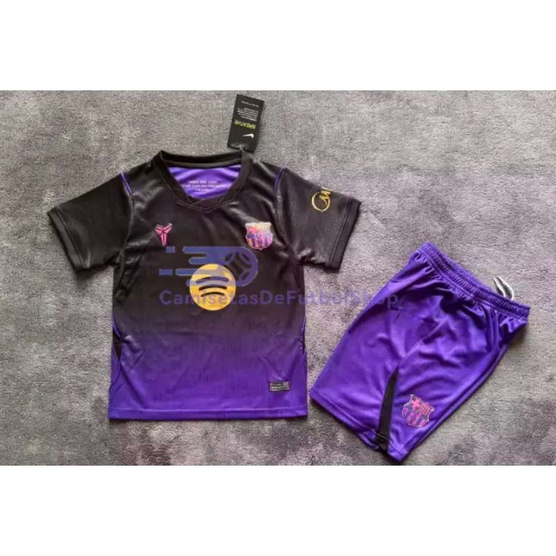 Camiseta Barcelona 2026/2027 2ª Equipación Negro/Morado Niño Kit