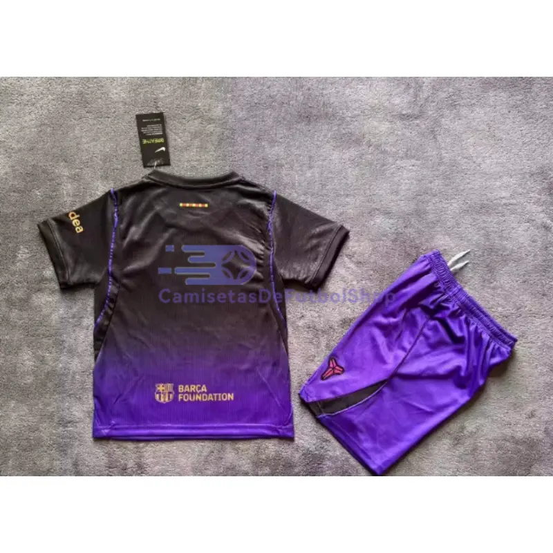 Camiseta Barcelona 2026/2027 2ª Equipación Negro/Morado Niño Kit