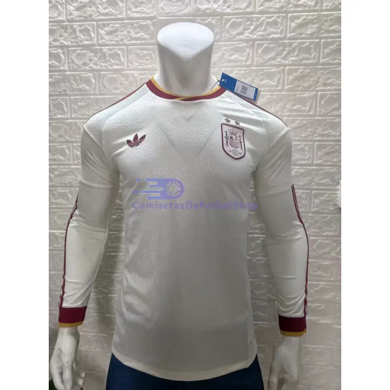 Camiseta España 2026 2ª Equipación Mundial ML Blanco 2 Estrellas (EDICIÓN JUGADOR)