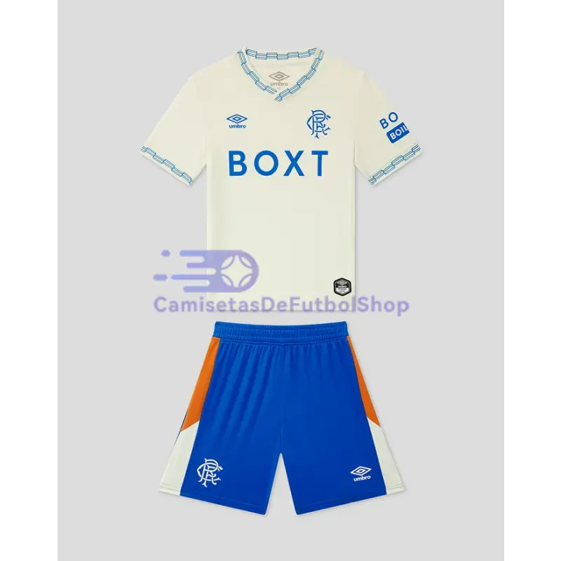 Camiseta Rangers FC 2026/2027 2ª Equipación Beige Niño Kit