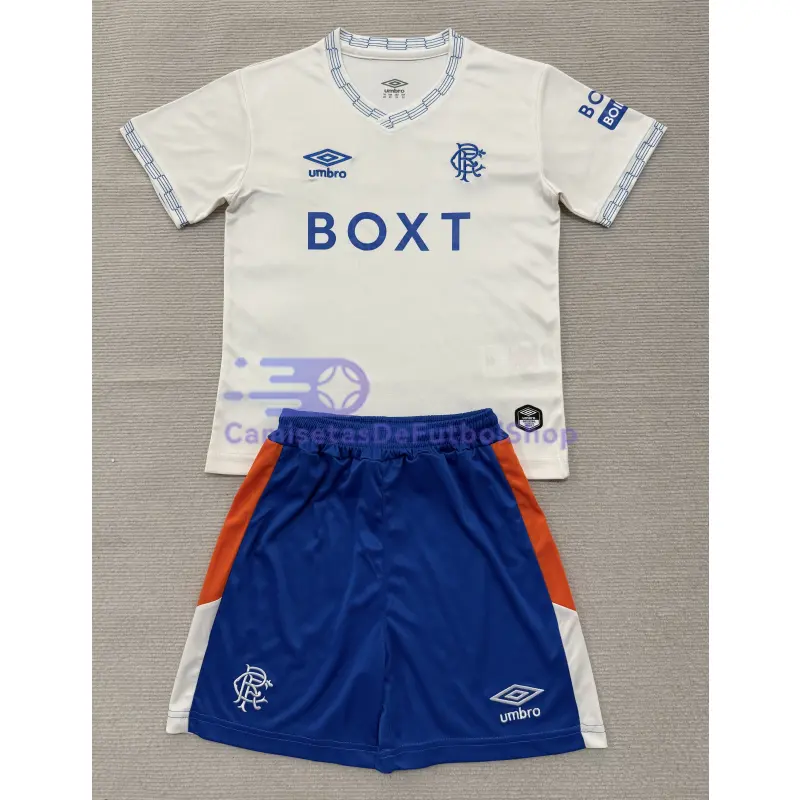 Camiseta Rangers FC 2026/2027 2ª Equipación Beige Niño Kit