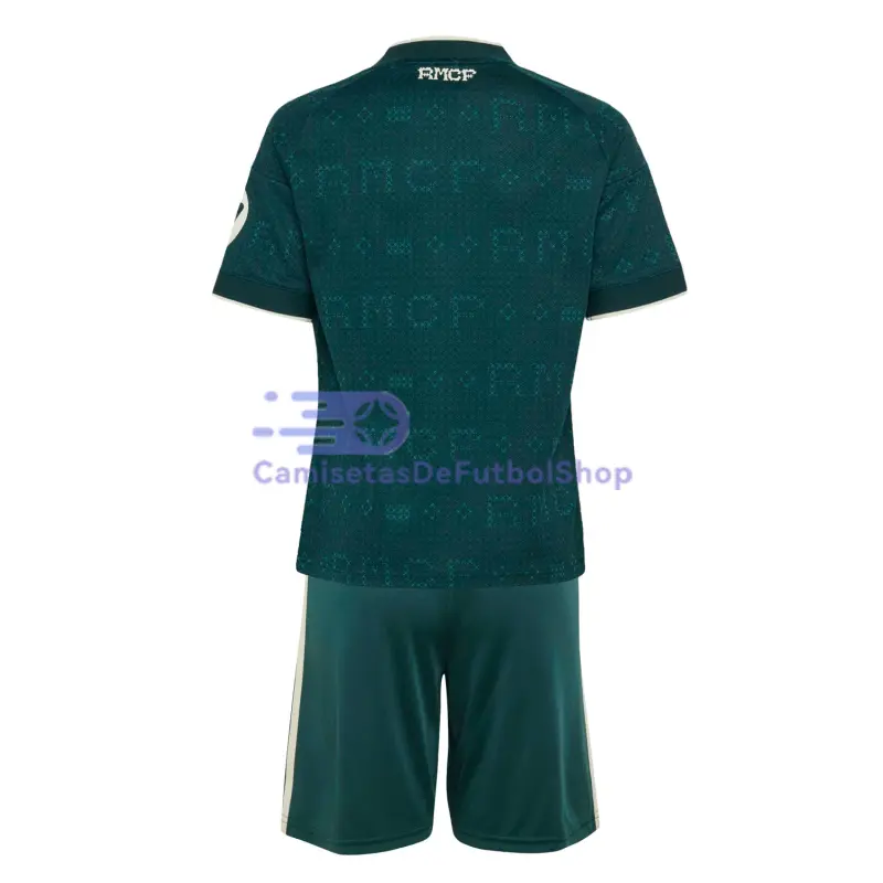 Camiseta Real Madrid 2026/2027 2ª Equipación Verde Oscuro Niño Kit con Parche HP