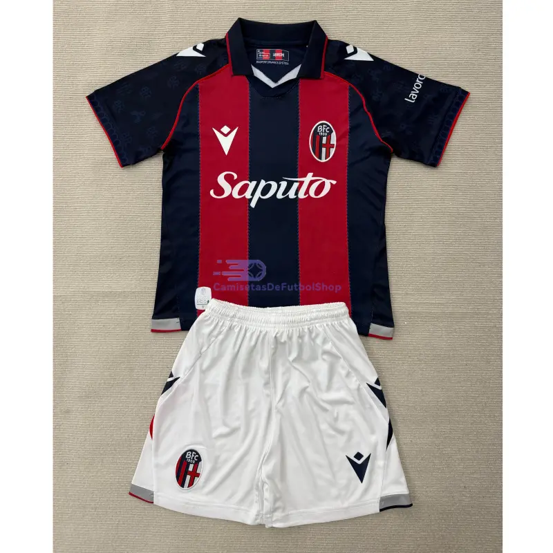 Camiseta Bologna 2026/2027 1ª Equipación Rojo/Azul Niño Kit