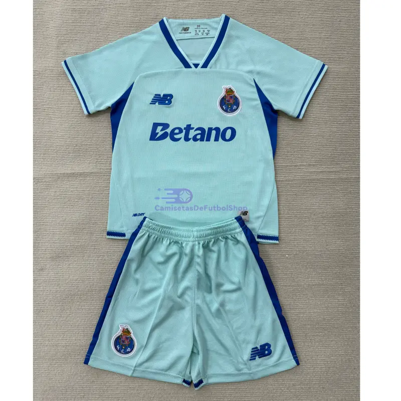 Camiseta Porto 2026/2027 3ª Equipación Azul Cielo Niño Kit