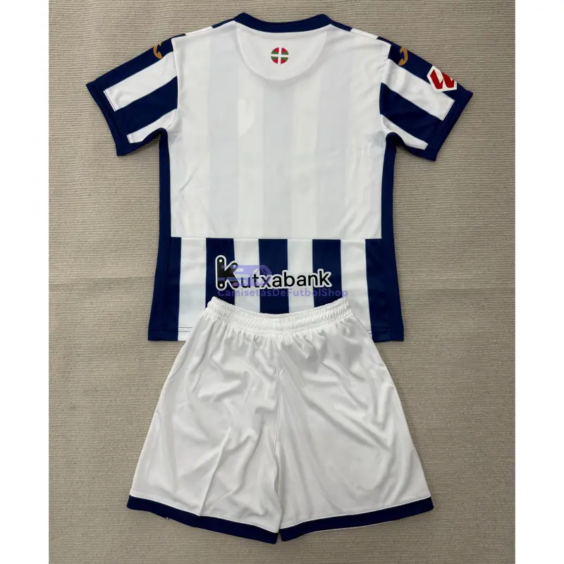 Camiseta Real Sociedad 2026/2027 1ª Equipación Azul/Blanco Niño Kit con Parche La Liga