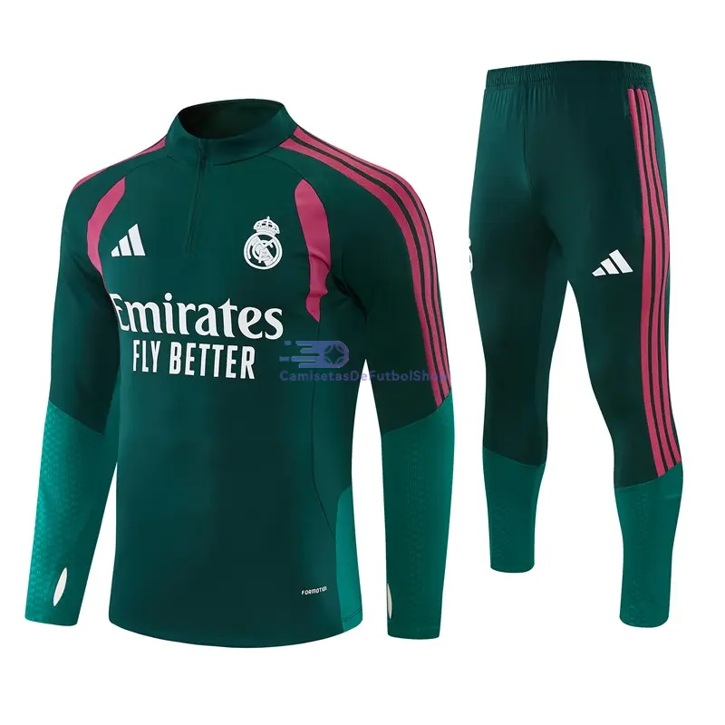 Sudadera De Entrenamiento Real Madrid 2026/2027 Verde Oscuro/Rosa