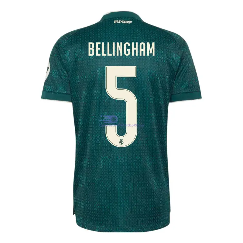 Camiseta BELLINGHAM 5 Real Madrid 2026/2027 2ª Equipación Verde Oscuro con Parche HP