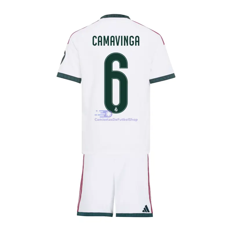 Camiseta CAMAVINGA 6 Real Madrid 2026/2027 1ª Equipación Blanco Niño Kit con Parche HP