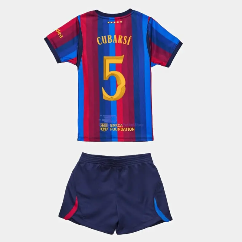 Camiseta CUBARSÍ 5 Barcelona 2026/2027 1ª Equipación Rojo/Azul Niño Kit UCL