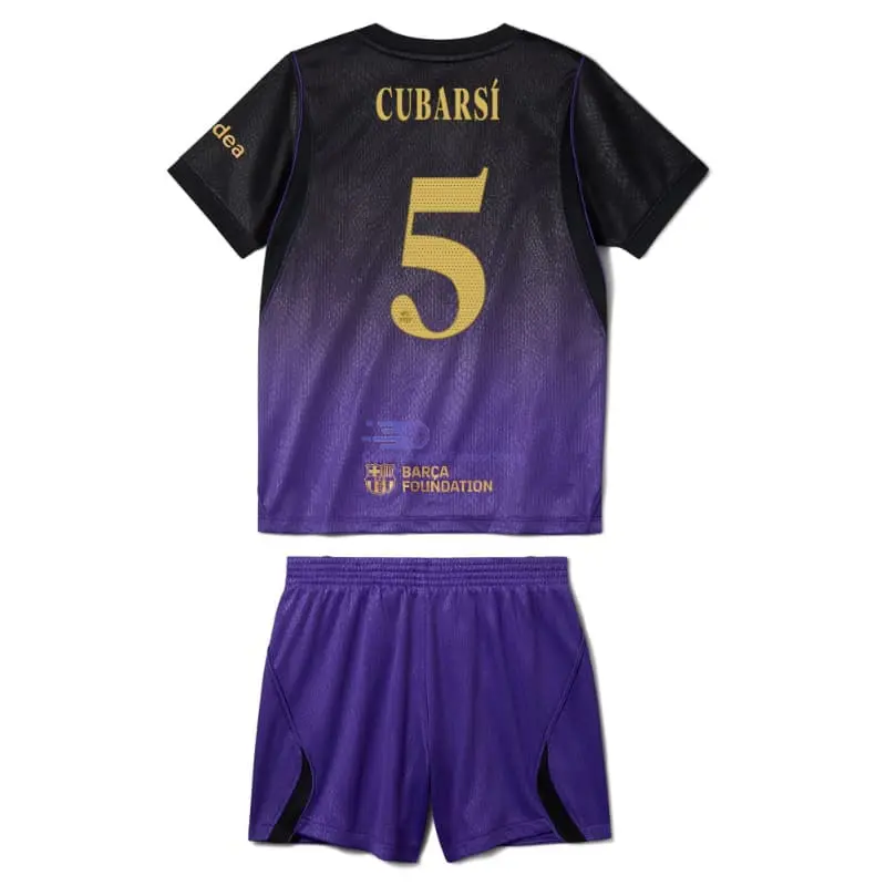 Camiseta CUBARSÍ 5 Barcelona Negro/Morado 2ª Equipación 2026/2027  Niño Kit UCL