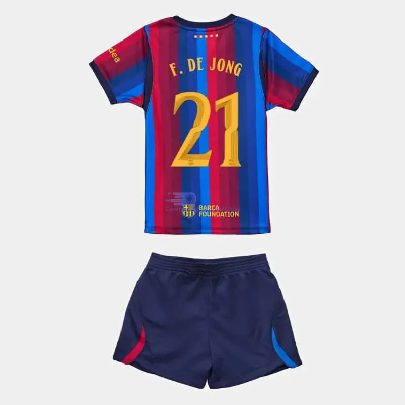 Camiseta F. DE JONG 21 Barcelona 2026/2027 1ª Equipación Rojo/Azul Niño Kit UCL