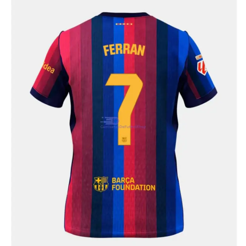 Camiseta FERRAN 7 Barcelona 2026/2027 1ª Equipación Rojo/Azul con Parche La Liga